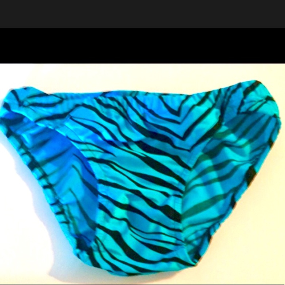 New Hsemaska Teal Blue Zebra Bikini Swimwear